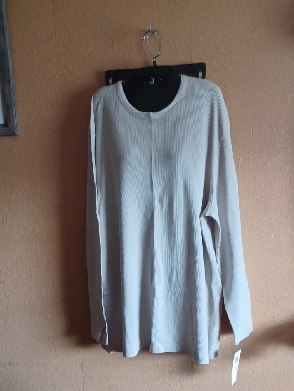 French Connection Men's Long-Sleeve Waffle Knit Shirt - Light Beige